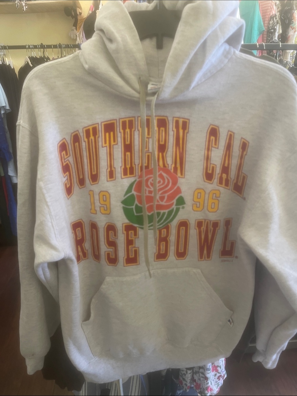 Russell  Athletic Light Gray Southern Cal Rose Bowl Graphic hoodie